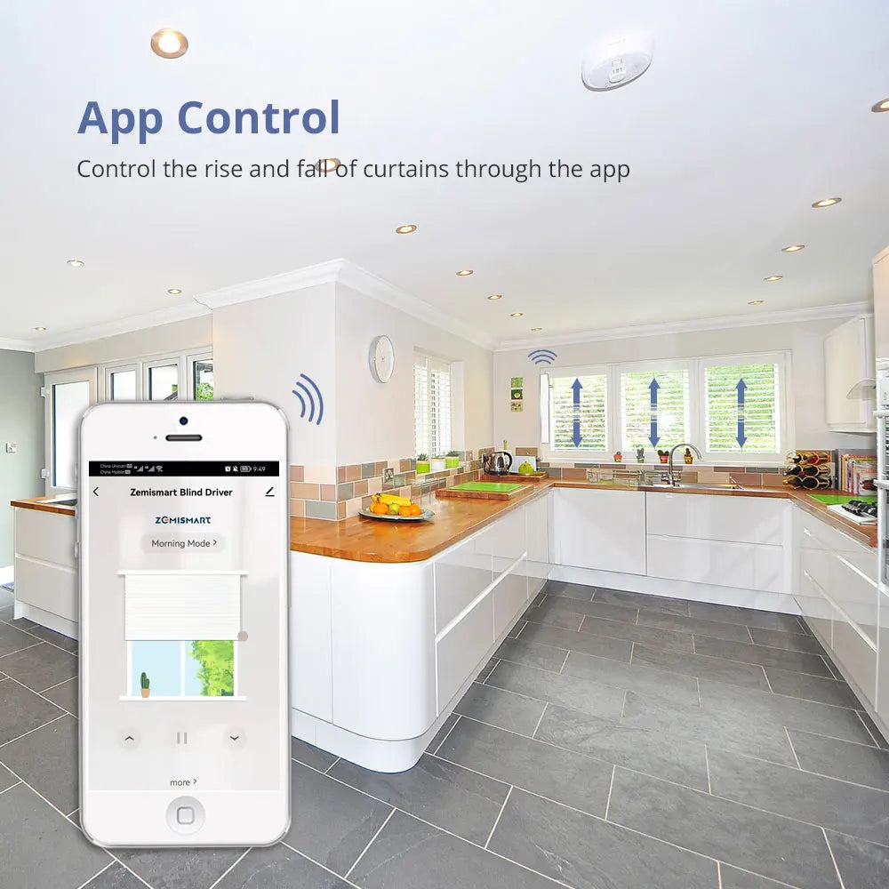 Zemismart Tuya Zigbee Smart Dimmable Curtain Driver with Solar Panel for Window Shutters Blinds Shade Motor Alexa Google Home