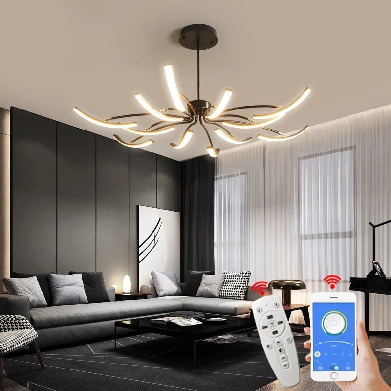 MDWELL Matte Black/White Finished Modern Led Ceiling Lights for living room bedroom study room Adjustable New Led Ceiling Lamp