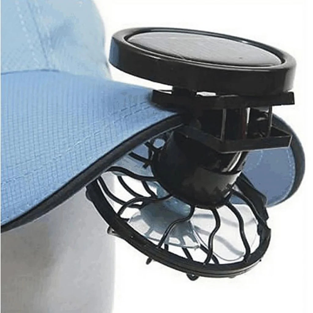 Handsfree Clip-on Hat Solar Fan For Summer Fishing Sun Energy Power Fans