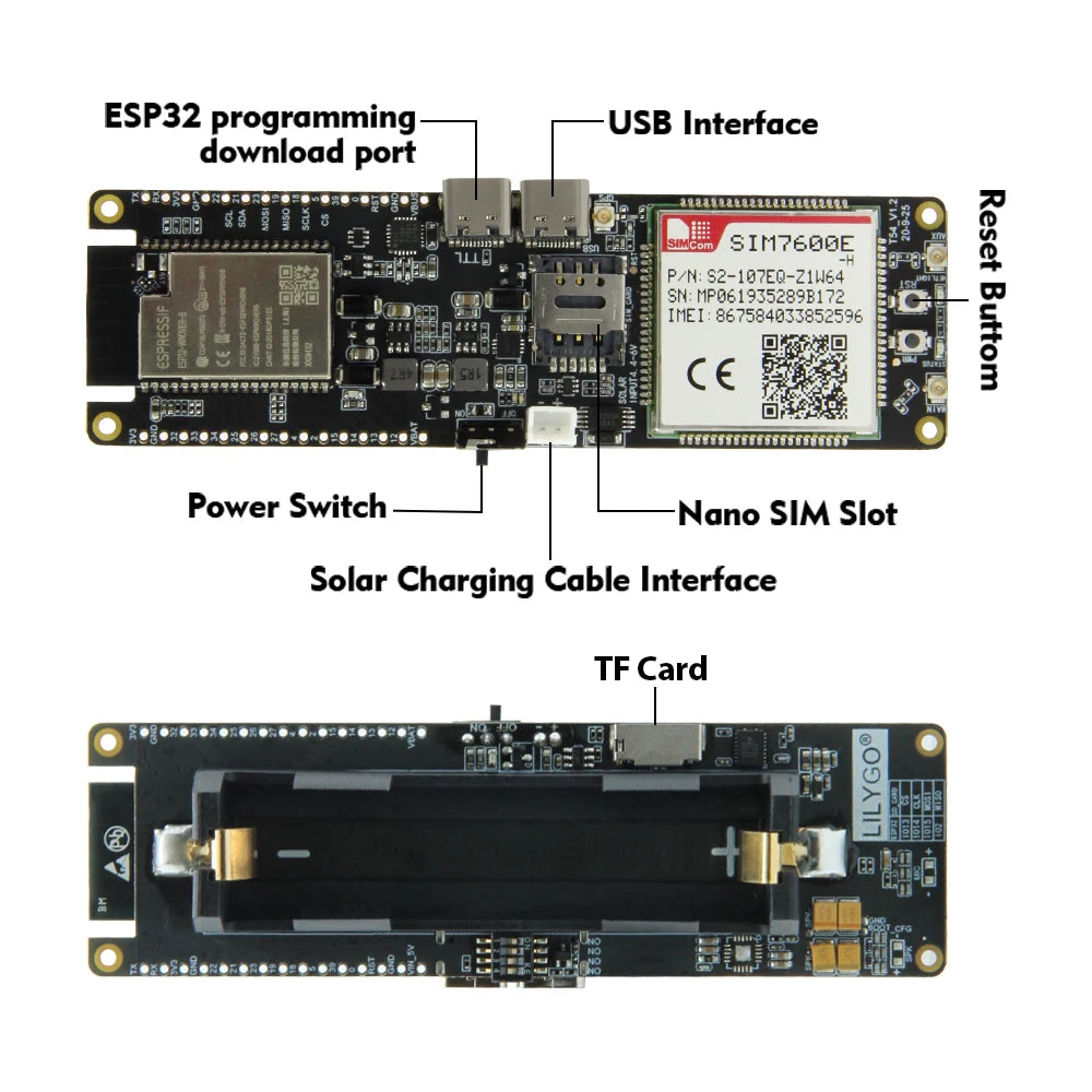 LILYGO® TTGO T-SIM7600 ESP32 LTE Cat4/1 4G Development Board SIM7600G-H R2 SIM7600SA-H SIM7600E-H SIM7600E-L1C SIM7600E Module