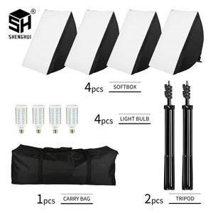 Photography Studio Softbox Lighting Kit Arm for Video & YouTube Continuous Lighting Professional Lighting Set Photo Studio - Stereotech