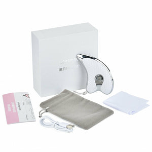 Electric Facial Scraper Red Blue LED Light Face Lift Device - Stereotech