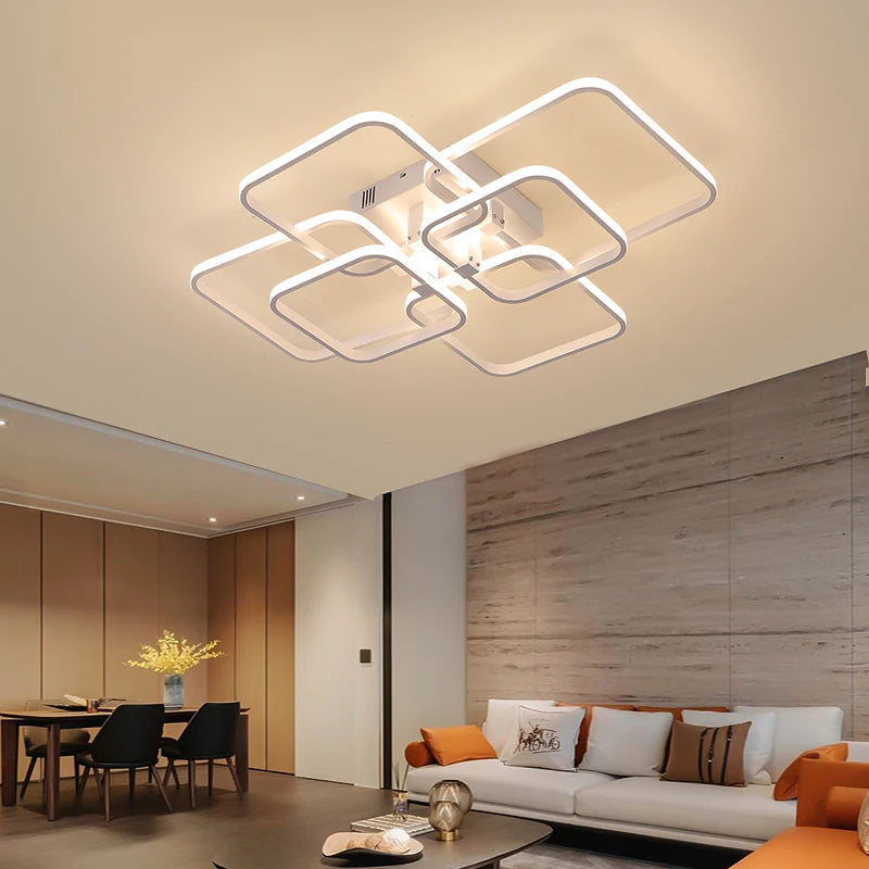 Modern led Chandelier for bedroom studyroom Remote control+App dimming 90-260V lampara techo modern chandelier light fixtures
