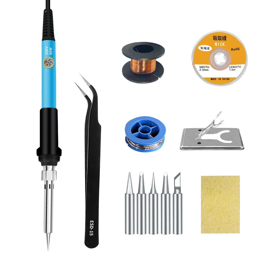 Soldering Iron 60W/80W Adjustable Temperature Electric Solder Iron Rework Station Mini Handle Heat Pencil Welding Repair Tools