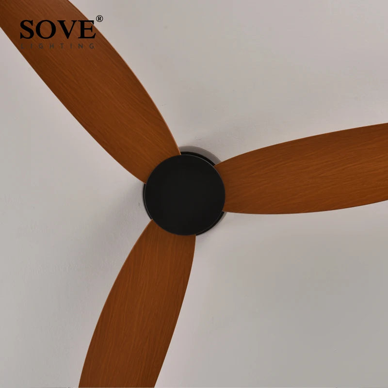 SOVE Ceiling Fans With Remote Control Modern Black White Low Floor DC Motor 30W Simple Ceiling Fan Without Light Home Fan 220V - Stereotech