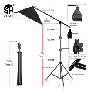 Photography Studio Softbox Lighting Kit Arm for Video & YouTube Continuous Lighting Professional Lighting Set Photo Studio - Stereotech