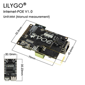 LILYGO® TTGO T-Internet-POE ESP32 Ethernet Adapter LAN8720A Development Board Downloader Expansion Module Programmable Hardware