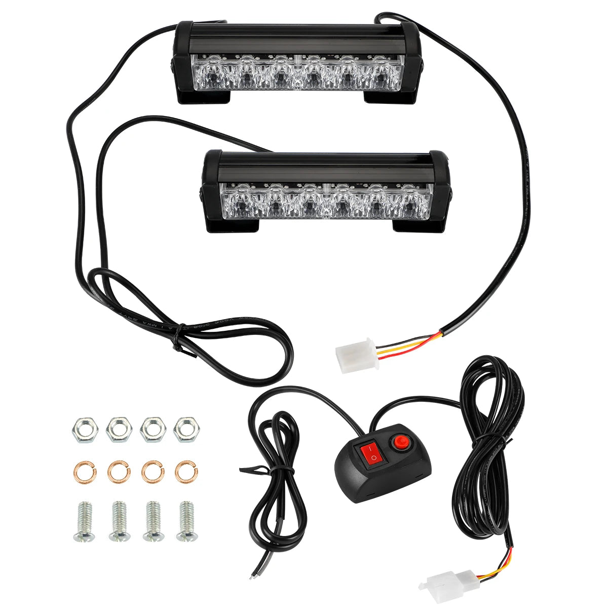 LED Warning Strobe Lights 2x6 LED Car Emergency Caution Hazard Safety Flashing Light Bar For Truck Car Snow Plow Vehicles 12V