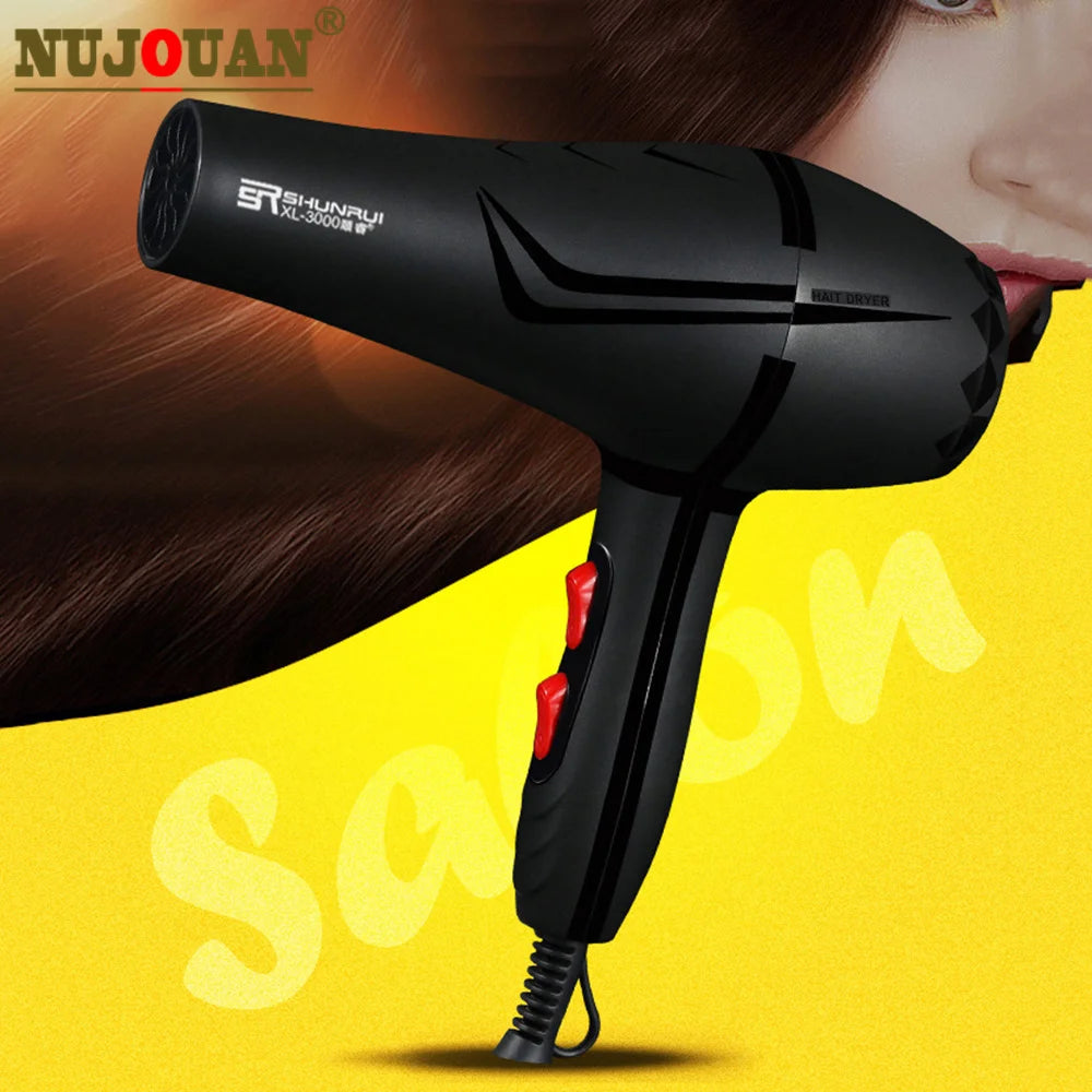 New Powerful Professional Salon Hair Dryer Negative Ion Blow Dryer Electric Hairdryer Hot/Cold Wind With Air  Collecting  Nozzle