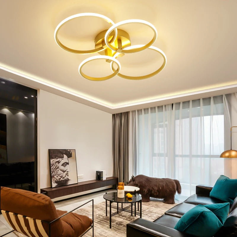 NEO Gleam New Modern led chandelier For Living Room Bedroom Study Room Gold Color Indoor Ceiling Chandeliers Fixture AC90-260V