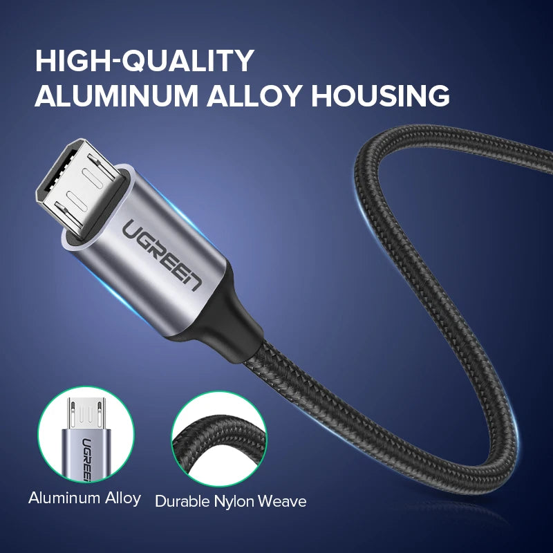 UGREEN Micro USB Cable 3A Fast Quick Charger Cable USB to Micro USB 2.0 Android Charging Cord for Samsung Galaxy S7 S6 Note Wire