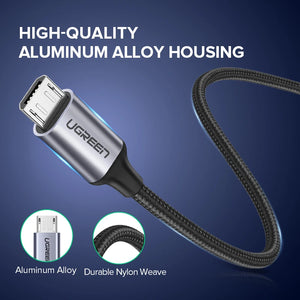 UGREEN Micro USB Cable 3A Fast Quick Charger Cable USB to Micro USB 2.0 Android Charging Cord for Samsung Galaxy S7 S6 Note Wire