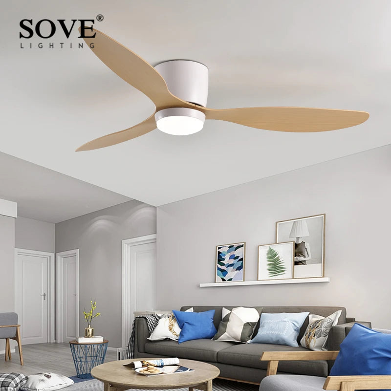SOVE Modern White Ceiling Fan With Led Light Ceiling Light Fan Ceiling Fans With Lights Led Fan Lamp Remote Control - Stereotech