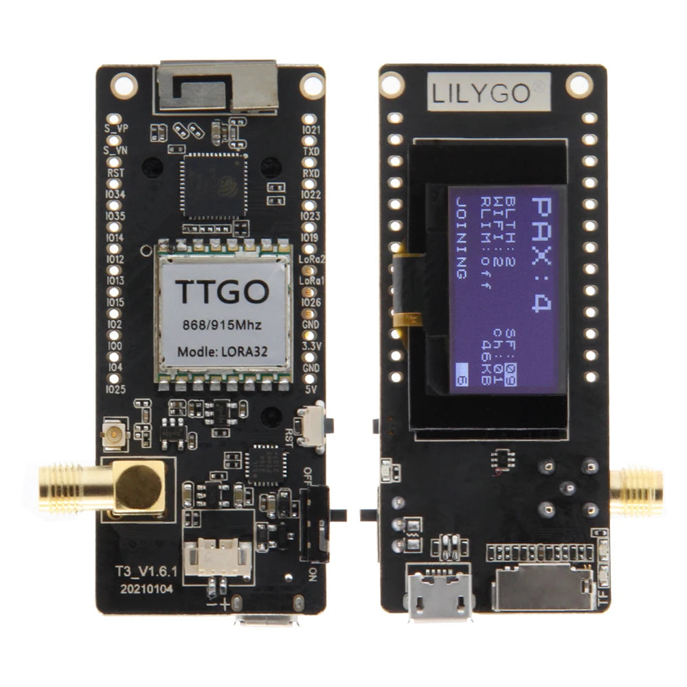 LILYGO® TTGO LoRa32 V2.1 1.6.1 ESP32 LoRa 433MHz 868MHz 915MHz Development Board 0.96 Inch OLED TF Card BLE WIFI Wireless Module