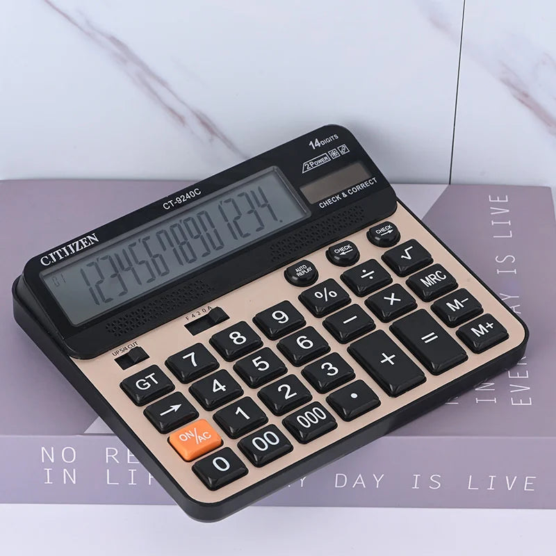 14 Digits Electronic Calculator Large Screen Desktop Calculators Home Office School Calculators Financial Accounting Tools - Stereotech