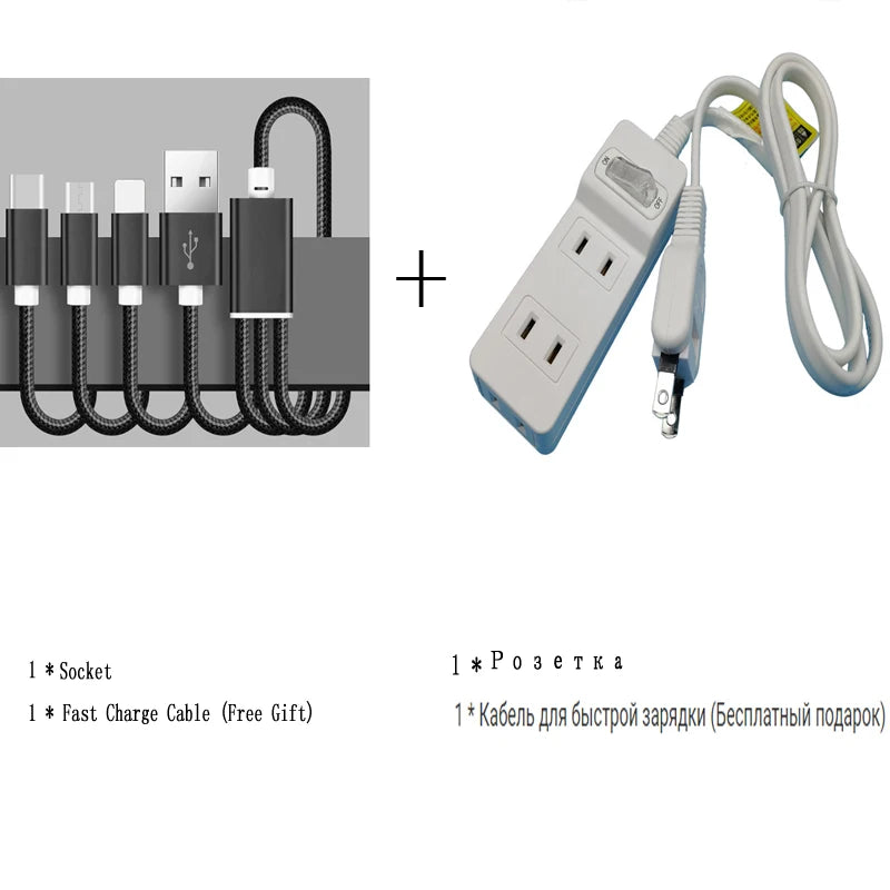 Electrical Socket Outlet One in Two Japan HOME Three Flat Plug Electromobile Charger Power Strip Overall Length 100CM/200CM
