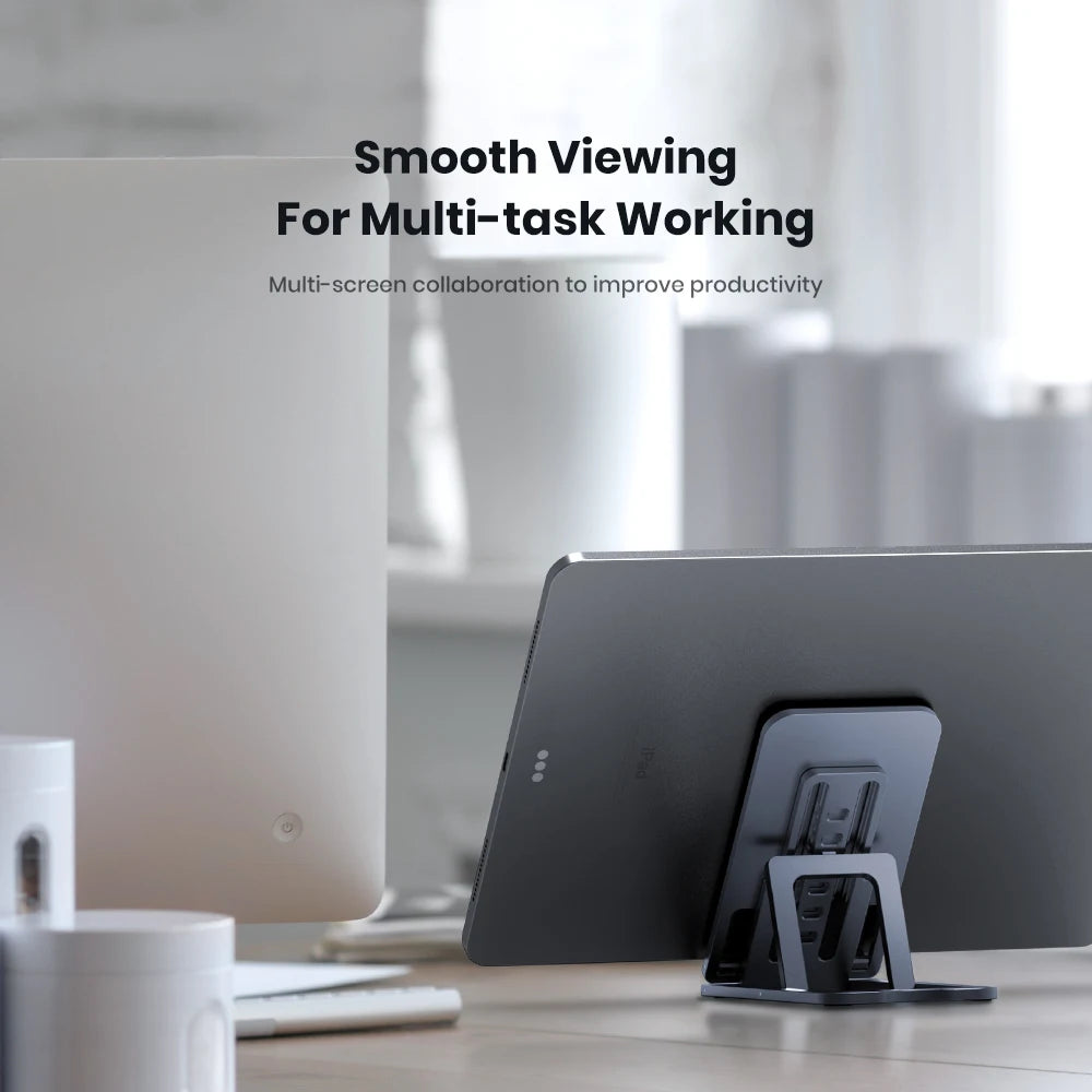 TOPK D06-L Universal Desktop Mobile Phone Tablet Holder For IPhone IPad  Metal Adjustable Portable Foldable Laptop Stand Holder - Stereotech