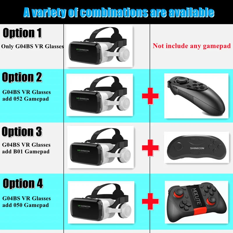 Wireless Virtual Reality Glasses IMAX Huge Screen 3D Glasses Google Cardboard Box VR Headset for 4.7-7.2&quot; Phone,Support Gamepad