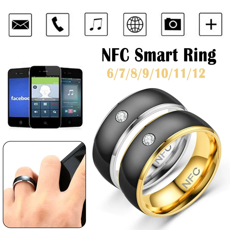 NFC Smart Ring For Men Multifunctional Titanium Steel Waterproof Intelligent Digital Technology Ring Tarnish Free Jewelry KBR45