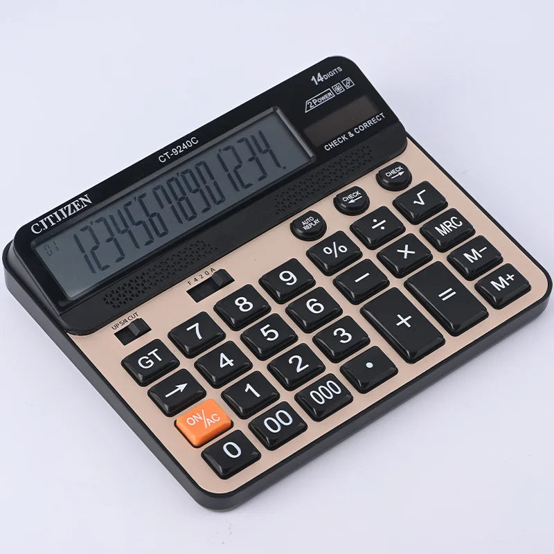 14 Digits Electronic Calculator Large Screen Desktop Calculators Home Office School Calculators Financial Accounting Tools - Stereotech