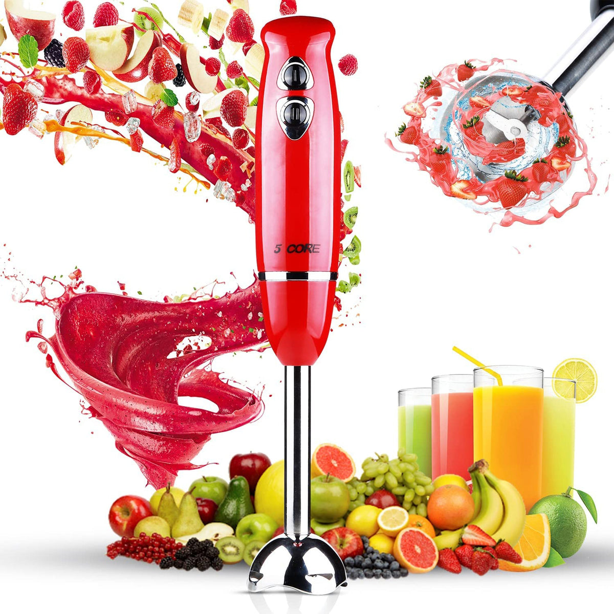 500W Electric 5Core Immersion Hand Blender - Stereotech