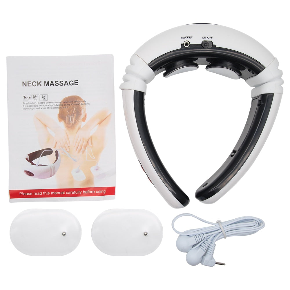 Electric Pulse Back And Neck Massager Far Infrared Heating Pain Relief - Stereotech