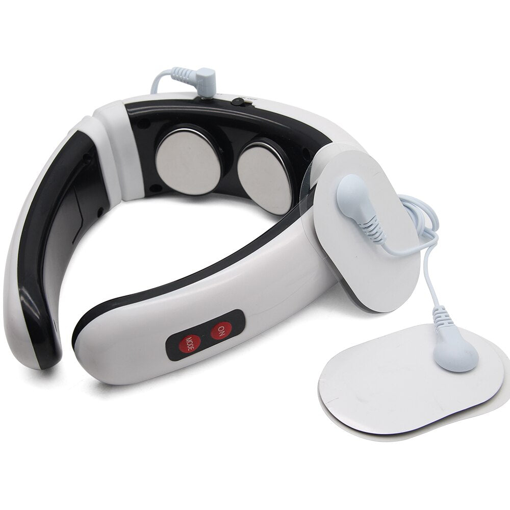 Electric Pulse Back And Neck Massager Far Infrared Heating Pain Relief - Stereotech