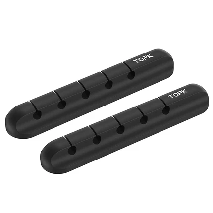 TOPK L16 Silicone USB Cable Winder Desktop Cable organizer Management Multipurpose Clips Cables Protector for Wired headphones - Stereotech