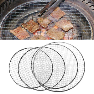 VFGTERTE 26/28/30/33cm BBQ Grill Round Grilling Meshes kitchen Outdoor Camping Vegetables Meat Fish Seafood Cooking BBQ Tools - Stereotech