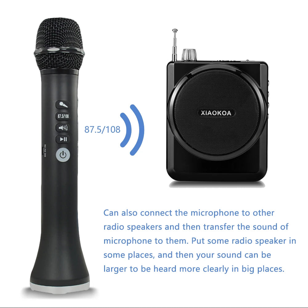 XIAOKOA L-698 15W Wireless Karaoke Microphone Bluetooth Speaker 4000mah 2in1 Handheld Sing&amp;Recording KTV Player for iOS/Android