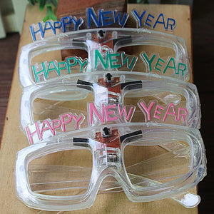 Happy New Year LED Flashing Glasses Glowing Eye Glasses Light Up Kids Toys Glow Party Decoration Supplies Christmas