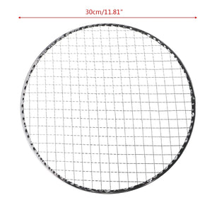 VFGTERTE 26/28/30/33cm BBQ Grill Round Grilling Meshes kitchen Outdoor Camping Vegetables Meat Fish Seafood Cooking BBQ Tools - Stereotech