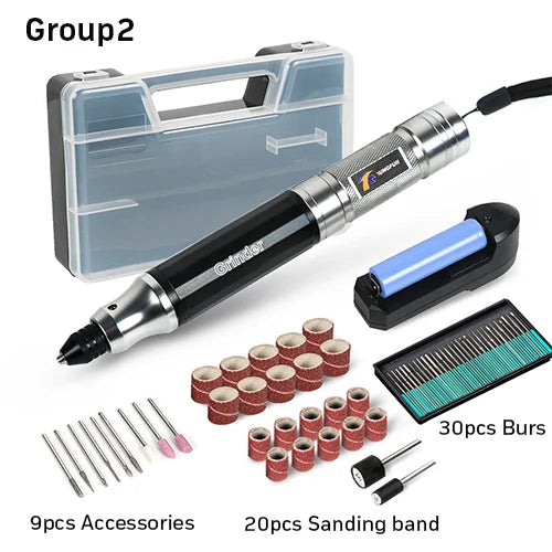 Tungfull Mini Cordless Drill Engraving Pen Electric Drill Grinder With Lithium Battery 3.7V Rechargeable Electric Hand Drill
