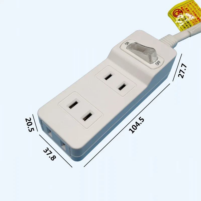 Electrical Socket Outlet One in Two Japan HOME Three Flat Plug Electromobile Charger Power Strip Overall Length 100CM/200CM