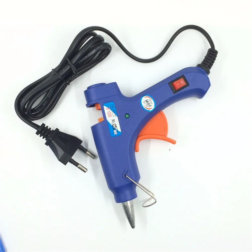 Mini 20w Melt Glue Gun plus 16pcs mini Sealing Wax Stick 100-240V Professional High Temp Heater Hot Glue Gun Repair Heat tool