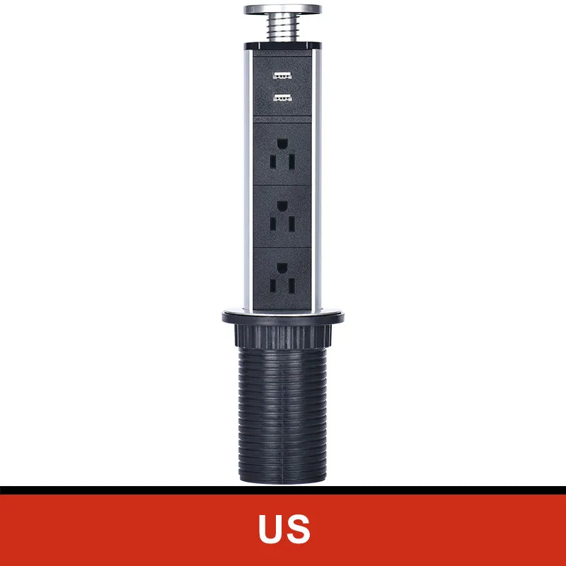 NEW 2/3/4/5 power Plug Hidden Kitchen Table Pop Up EU AU US UK FR PLUG USB charge Electrical Power Desktop Sockets
