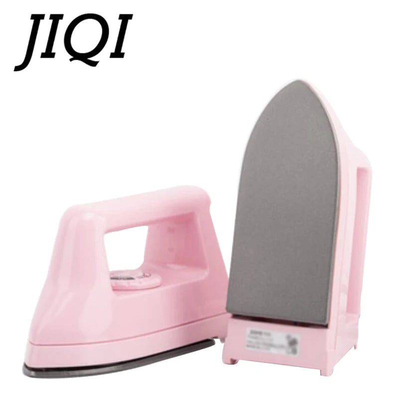 JIQI Mini Portable Electric Irons Craft Hot Fix Rhinestone Iron Clothes Garment Flatiron Travel Dry Ironing Machine Baseplate EU - Stereotech