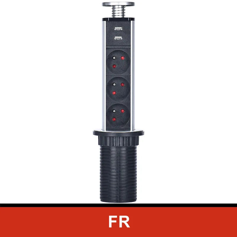 NEW 2/3/4/5 power Plug Hidden Kitchen Table Pop Up EU AU US UK FR PLUG USB charge Electrical Power Desktop Sockets