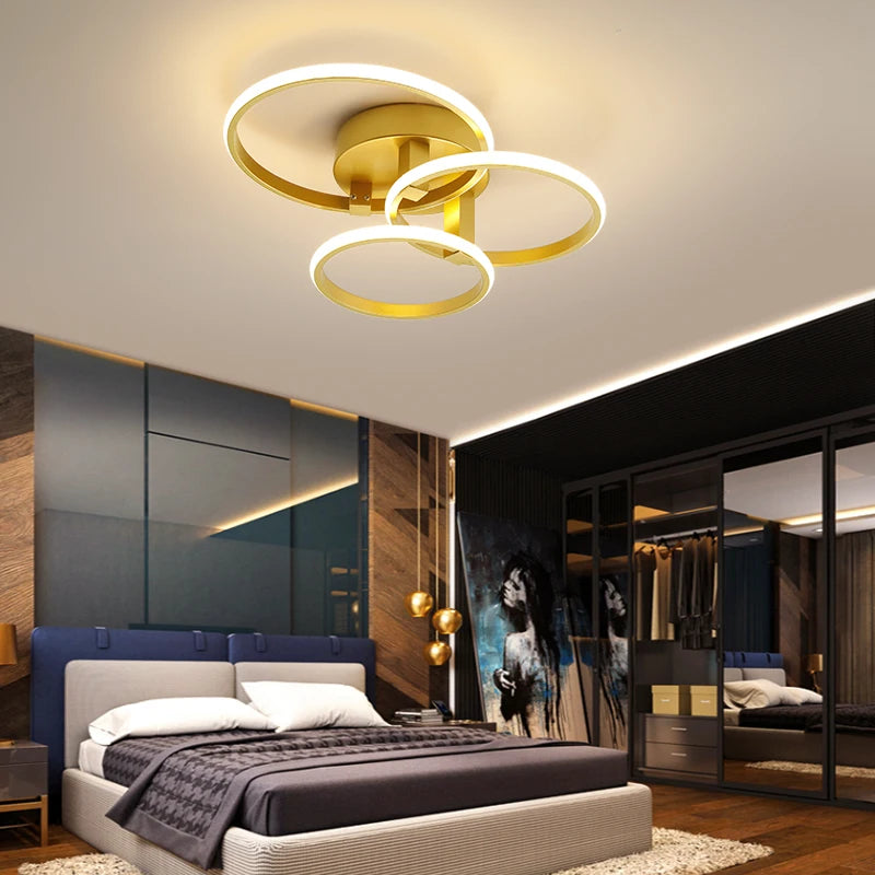 NEO Gleam New Modern led chandelier For Living Room Bedroom Study Room Gold Color Indoor Ceiling Chandeliers Fixture AC90-260V