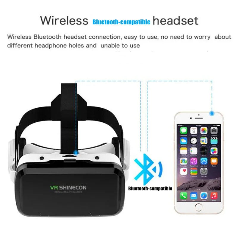 Wireless Virtual Reality Glasses IMAX Huge Screen 3D Glasses Google Cardboard Box VR Headset for 4.7-7.2&quot; Phone,Support Gamepad