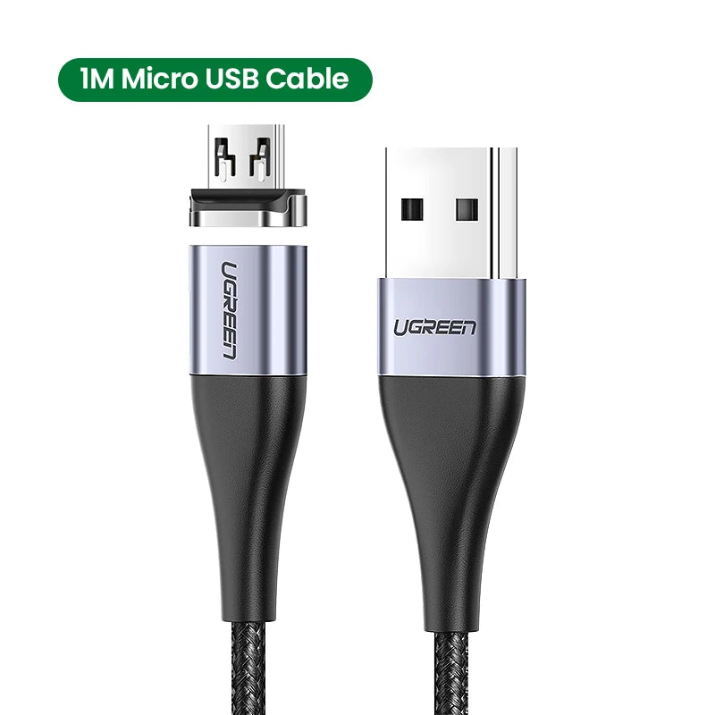 UGREEN Magnetic USB Charging Cable Type C  Micro USB Phone Cable Magnet Charger Micro USB For Xiaomi  3A Mobile Phone Wire Cord