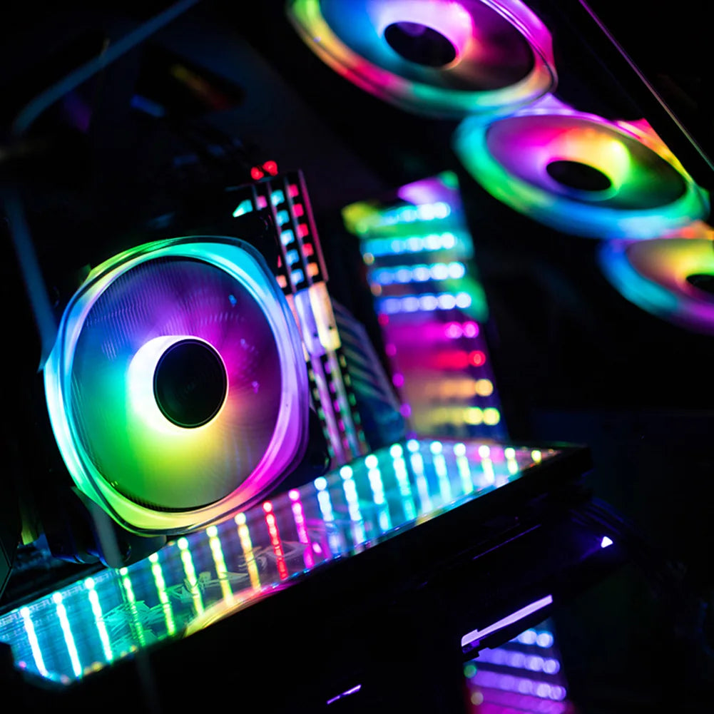 Jonsbo FR-701 Computer PC Case ARGB Fan 120mm 9 Blades Addressable RGB LED 5V 3Pin PWM Chassis Computer Cooler CPU Cooling Fans