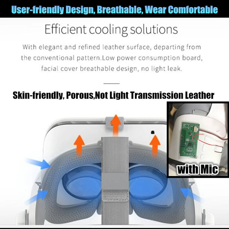 BOBOVR Z6 Wireless Virtual Reality Glasses Google Cardboard Box Stereo Mic VR Headset 3D IMAX for 4.7-6.5&quot; Phone,Support Gamepad