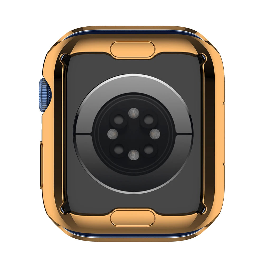 Rose Gold Case Compatible for Apple Watch 45mm Series 7 41mm Screen Protector Ultra-Thin Soft TPU HD Overall Protective Cover - Stereotech