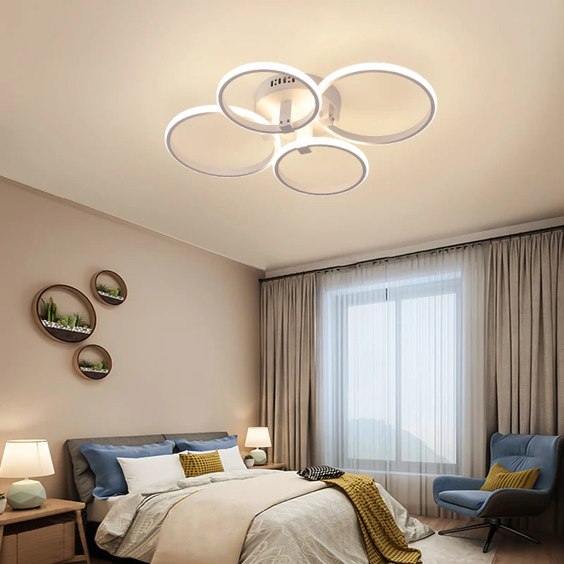 Modern led Chandelier for bedroom studyroom Remote control+App dimming 90-260V lampara techo modern chandelier light fixtures