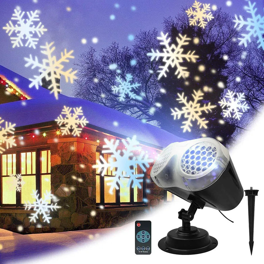 New Christmas Snowfall LED Light Projector Christmas Snowflake Projector Light Outdoor Snow Flurries Landscape Light with Remote