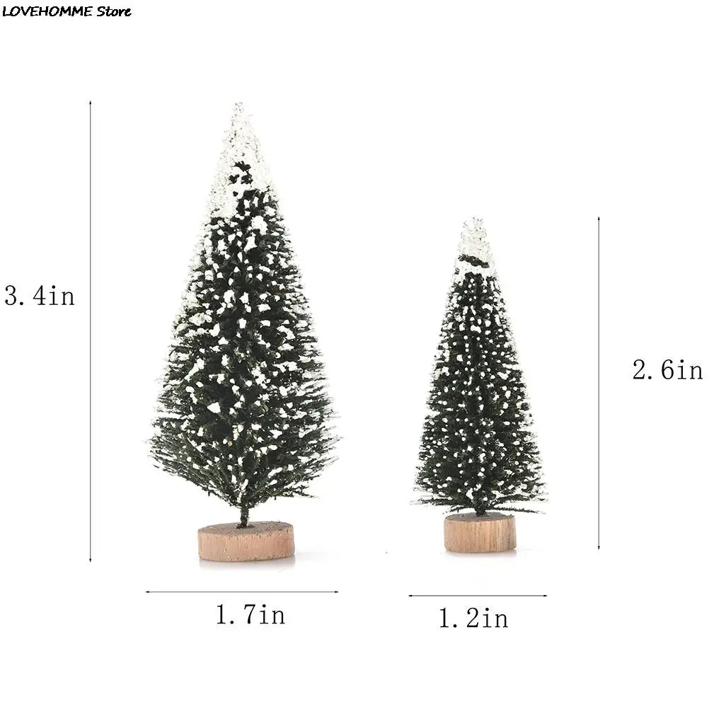 1/3/6 Pcs Miniature Christmas Tree Small Artificial Sisal Snow Landscape Architecture Trees for Christmas Crafts Tabletop Decor