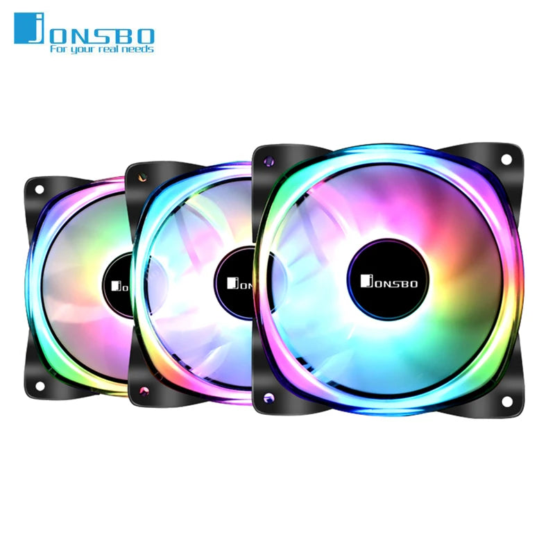 Jonsbo FR-701 Computer PC Case ARGB Fan 120mm 9 Blades Addressable RGB LED 5V 3Pin PWM Chassis Computer Cooler CPU Cooling Fans