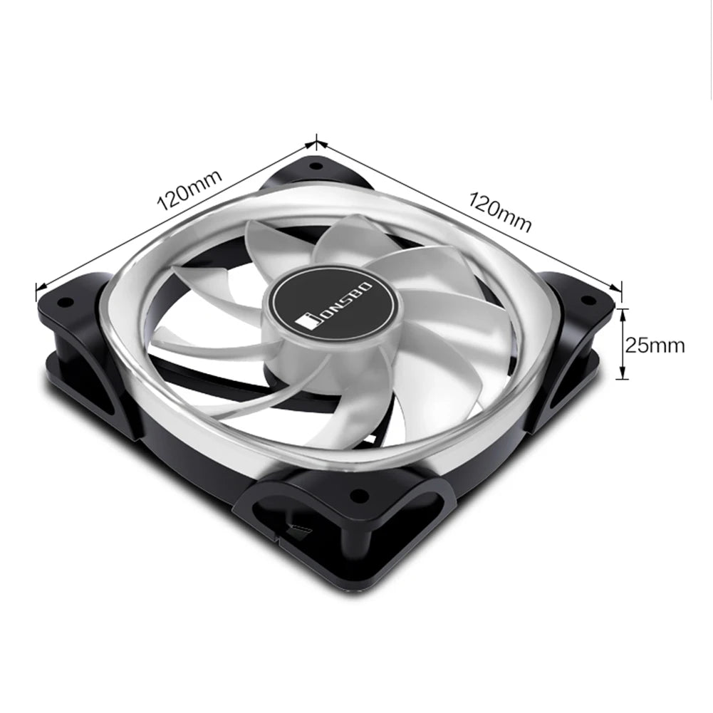 Jonsbo FR-701 Computer PC Case ARGB Fan 120mm 9 Blades Addressable RGB LED 5V 3Pin PWM Chassis Computer Cooler CPU Cooling Fans