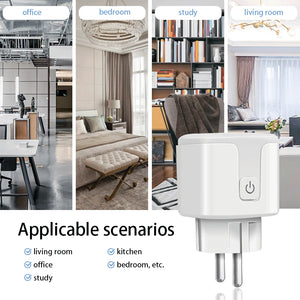 20A Tuya WiFi EU Smart Plug with Power Monitor - Stereotech